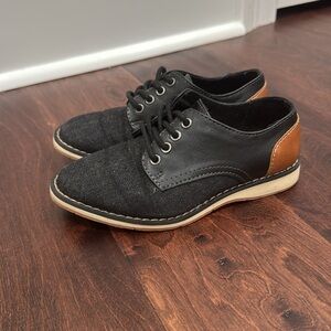 Boys Dress Casual Shoes Party Church Wedding Denim Jean Vegan Leather